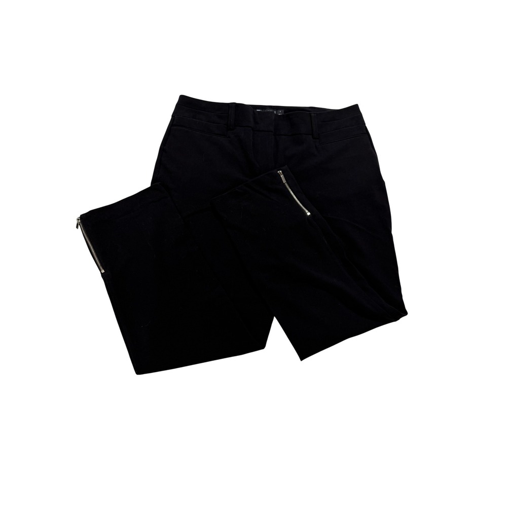 7th Avenue New York & Company Black Cropped Dress Pants Size 8 Ankle Zip Career